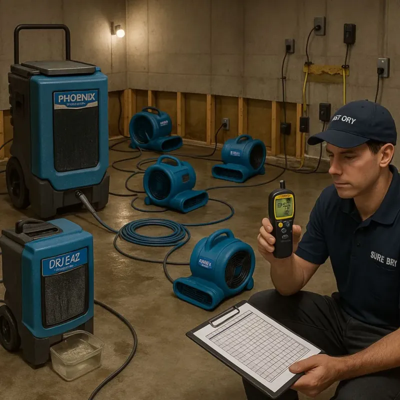 Structural Drying and Dehumidification process in Burlington, VT